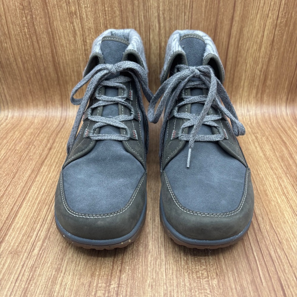 Chaco Barbary Boot Blue Gray Womens 10.5 Suede Leather Wool Lace Up J106392 - Picture 2 of 8